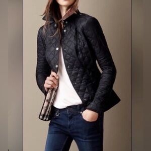 Burberry Women's Quilted Blue Jacket